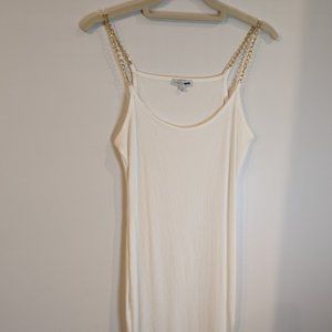 Fashion Nova- Ribbed Cream Dress, Size Medium